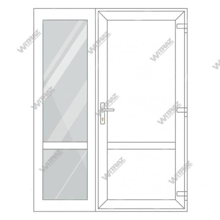 PVC entrance doors with side window - Door (PVC + PVC) + Side (glass + glass)