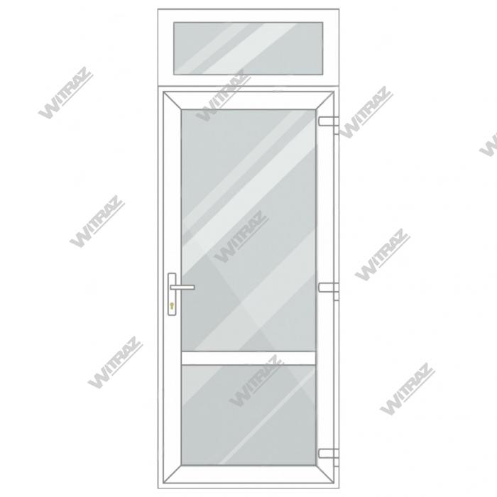 PVC entrance doors with top window - Door (glass + glass) + Upper window (glass)