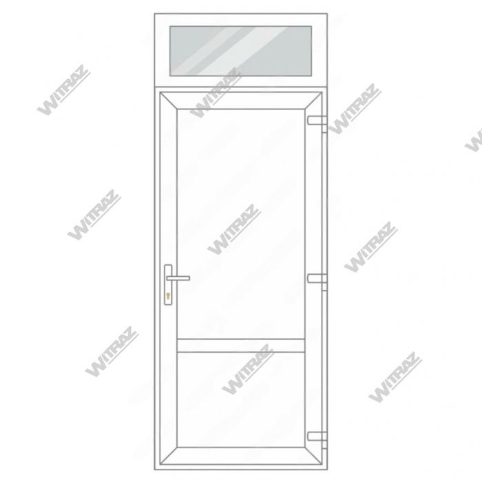 Sissepääsu PVC uks ülaaknaga - Uks (PVC + PVC) + ülaaknaga (klaas)