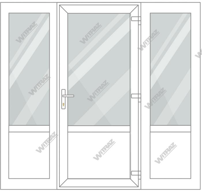 PVC entrance doors with 2 side windows - Door (glass + PVC) + 2 Sides (glass + PVC)