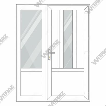  Sissepääsu PVC uks külgaknaga - Uks (3 PVC) + külgaknaga (klaas + PVC)