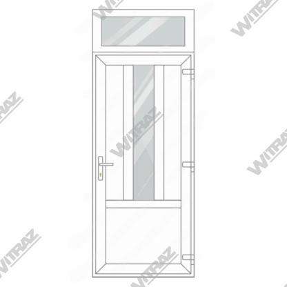  Входные пластиковые двери с верхней витриной - Дверь (3 ПВХ) + Верх (стекло)