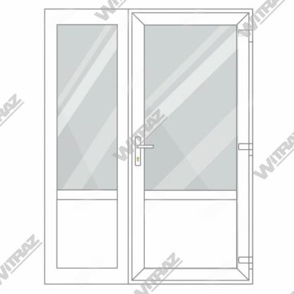  Sissepääsu PVC uks külgaknaga - Uks (klaas + PVC) + külgaknaga (klaas + PVC)